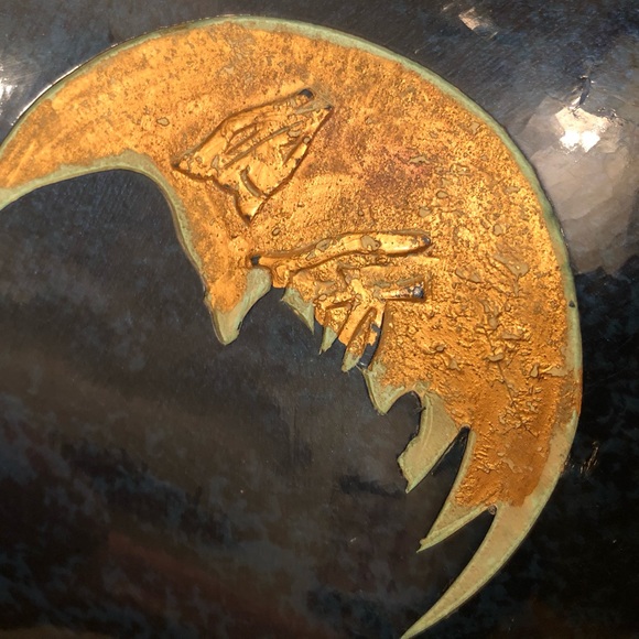 Vintage Large Gold Sun Moon Stars Decorative Bowl - Picture 15 of 15